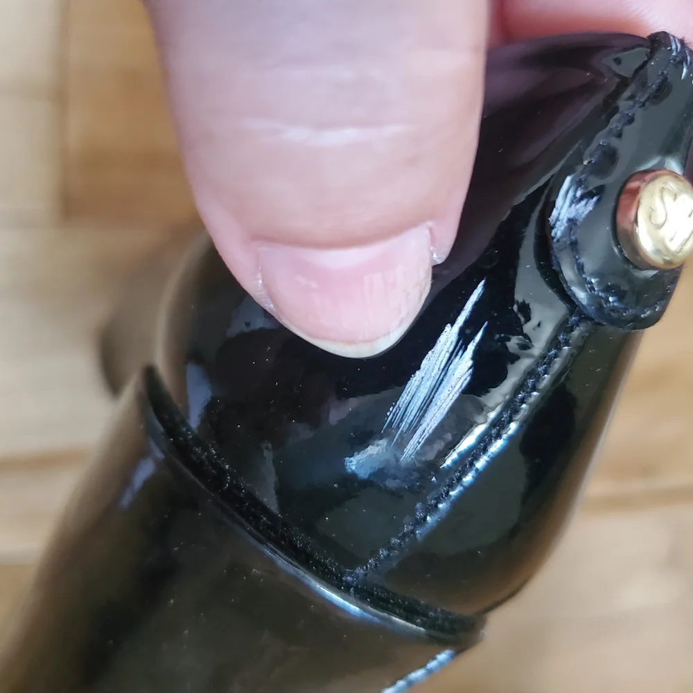 Stuart Weitzman Black Peep-Toe Pumps Patent Leather Sz 8.5